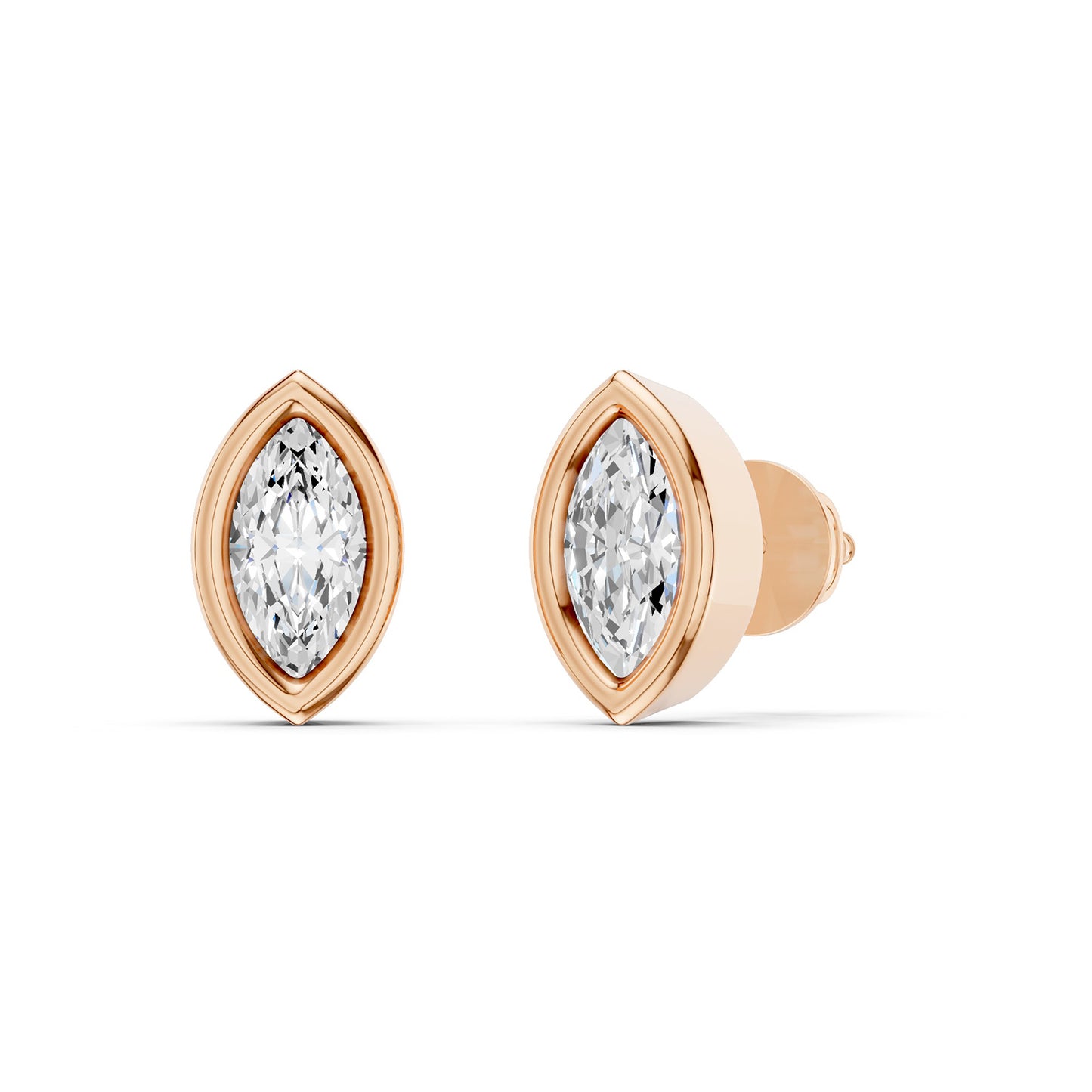 Marquise Bezel-Set Studs