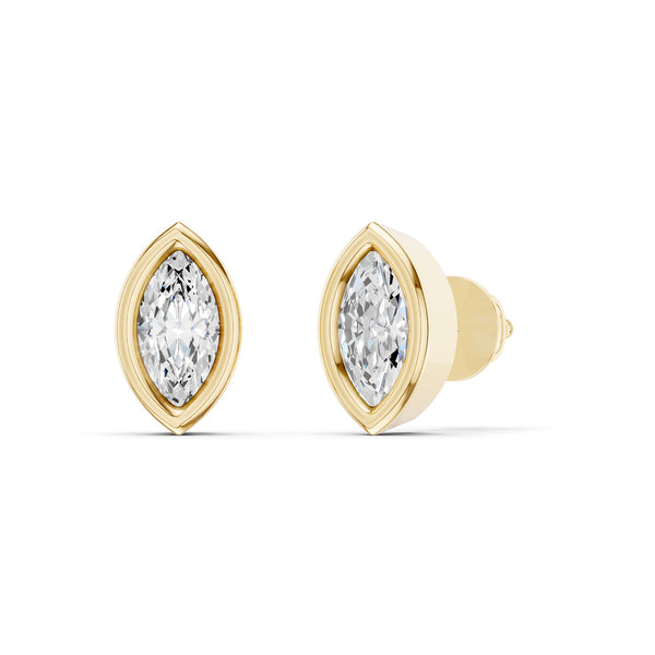 Marquise Bezel-Set Studs