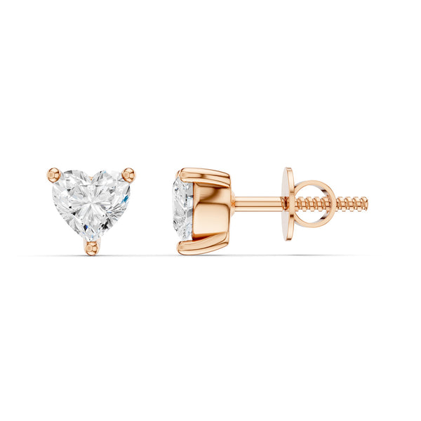 Heart Diamond Studs