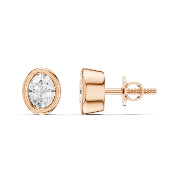 Faceted Bezel Oval Studs