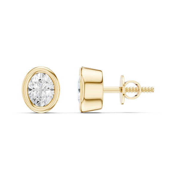 Faceted Bezel Oval Studs