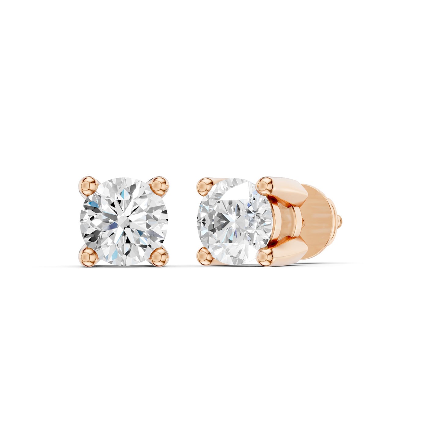 4-Prong Basket Round-Cut Studs