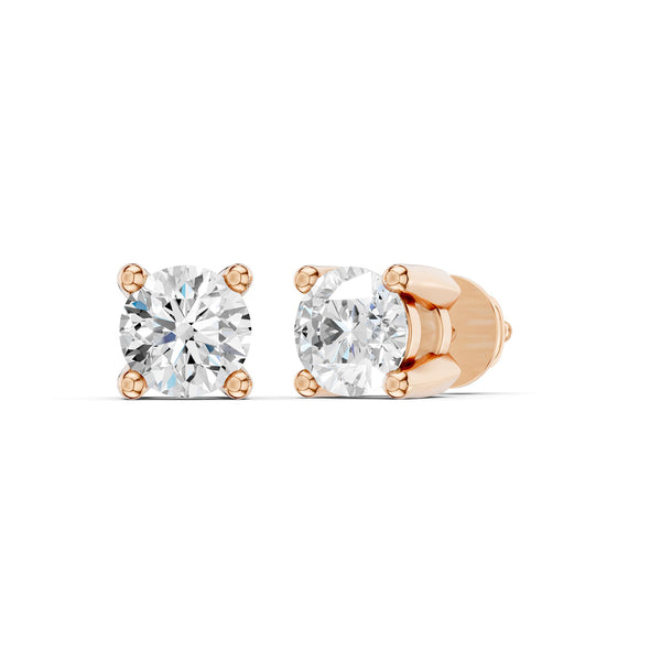 4-Prong Basket Round-Cut Studs
