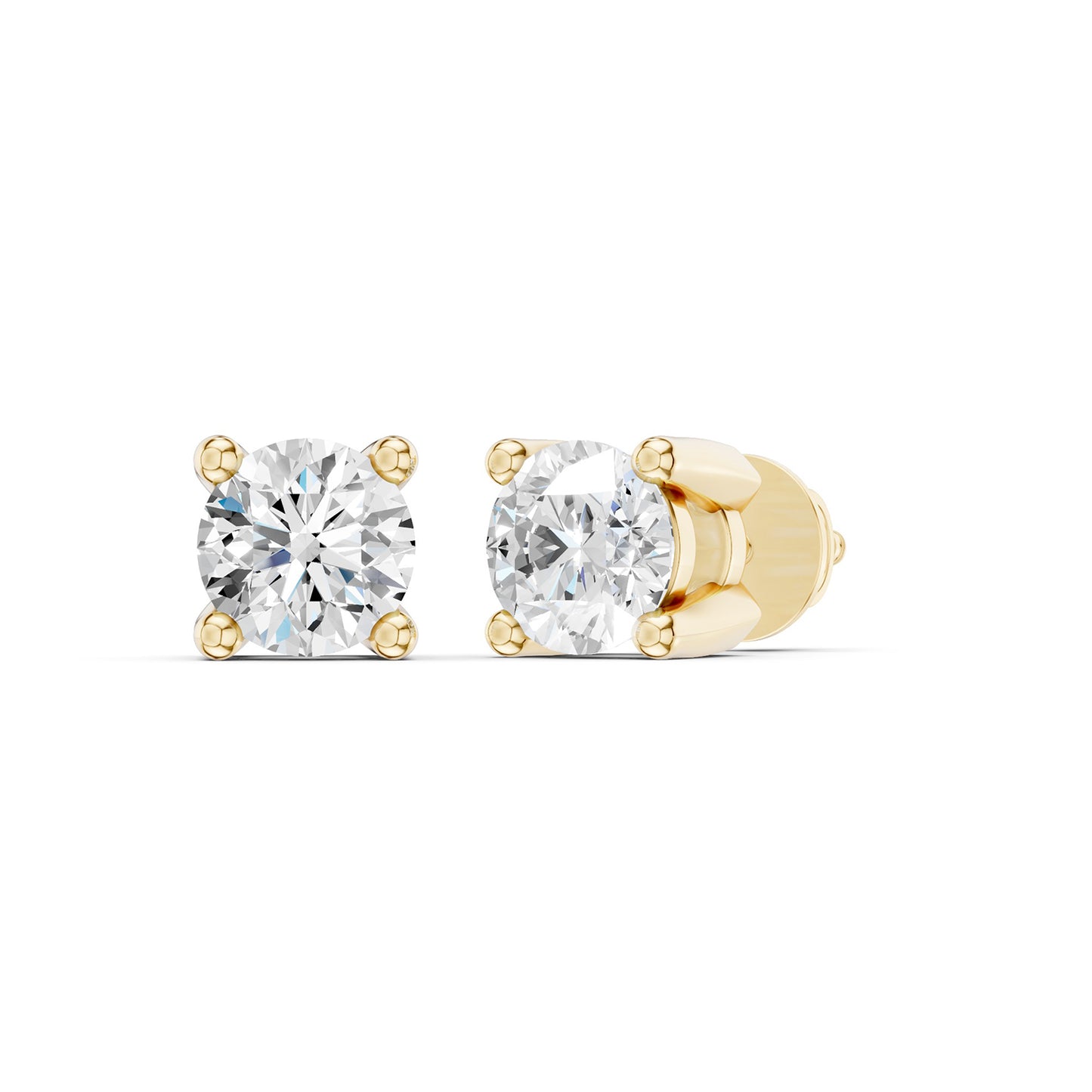 4-Prong Basket Round-Cut Studs