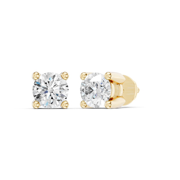 4-Prong Basket Round-Cut Studs