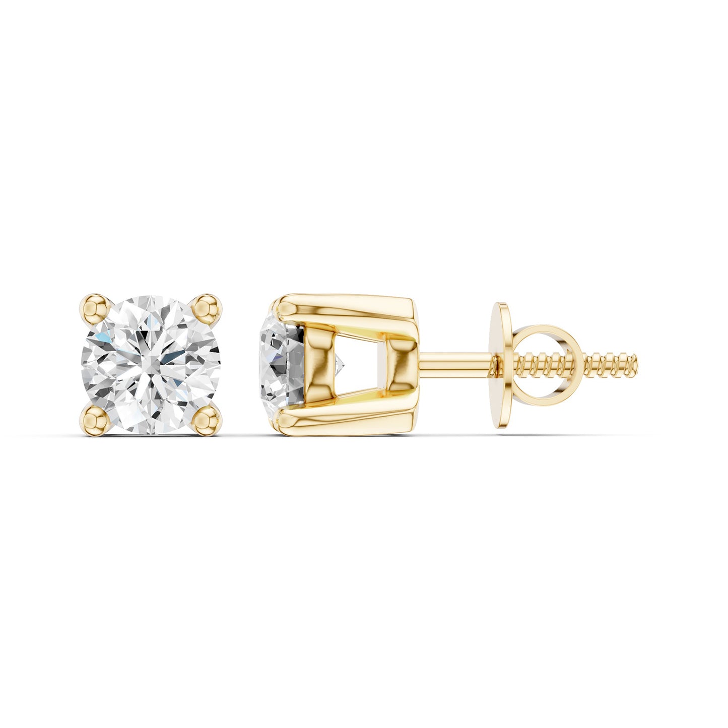 4-Prong Basket Round-Cut Studs