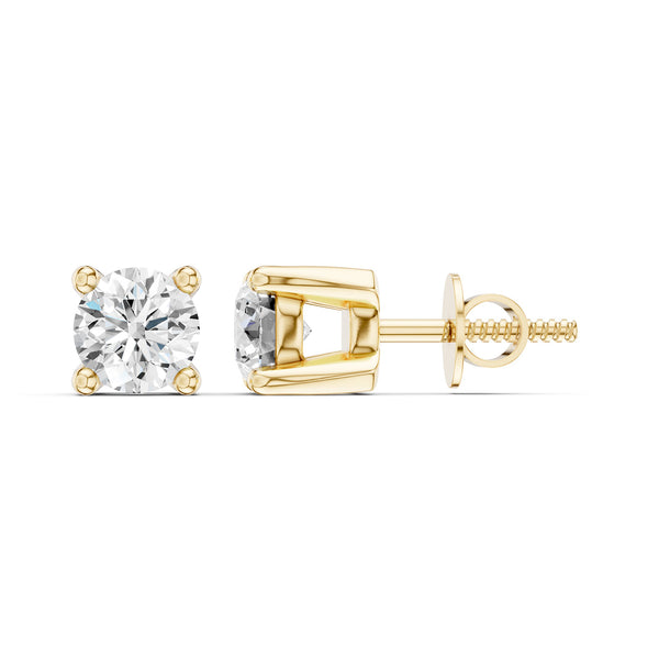 4-Prong Basket Round-Cut Studs