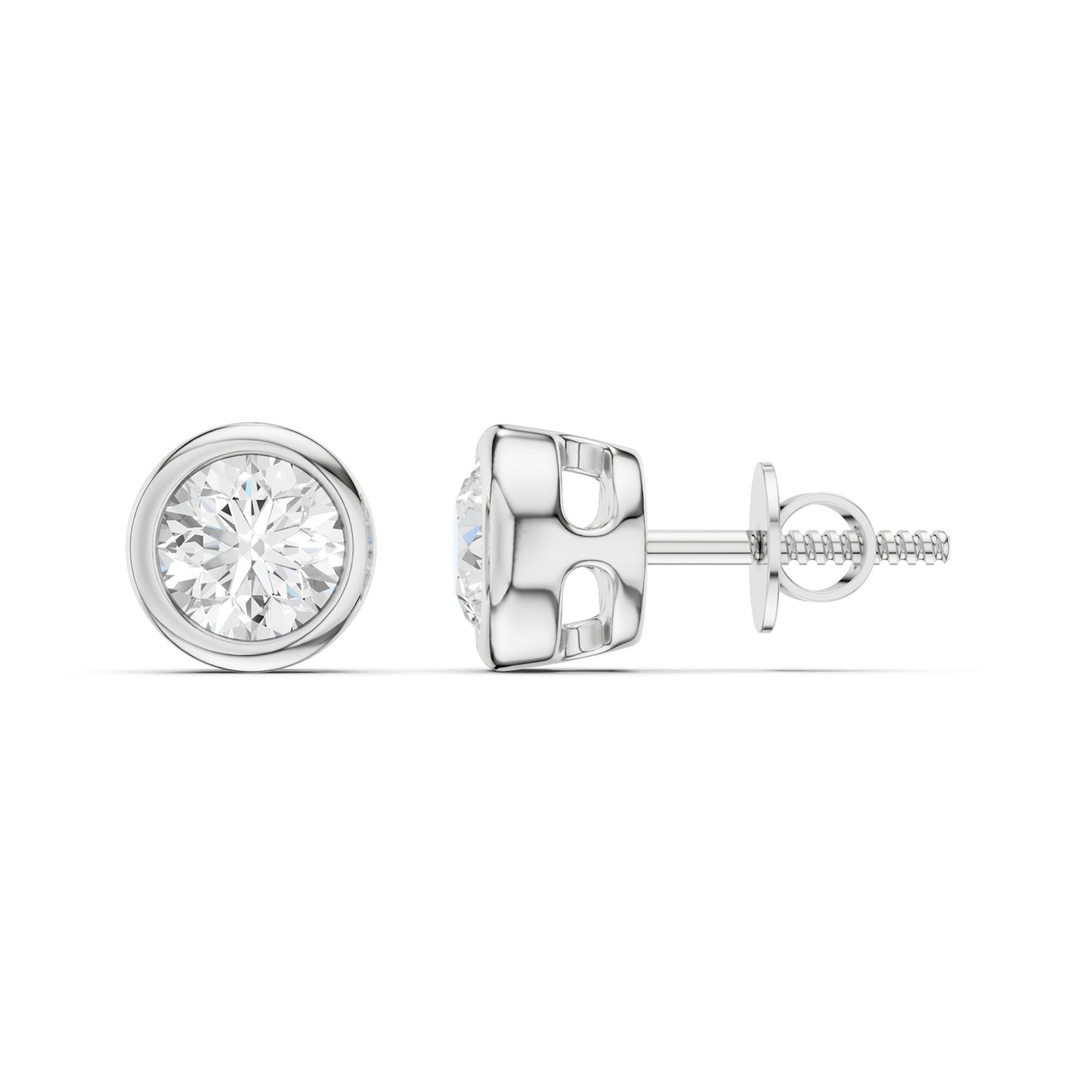 Faceted Bezel Round Studs