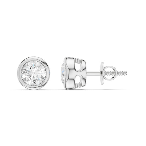 Faceted Bezel Round Studs
