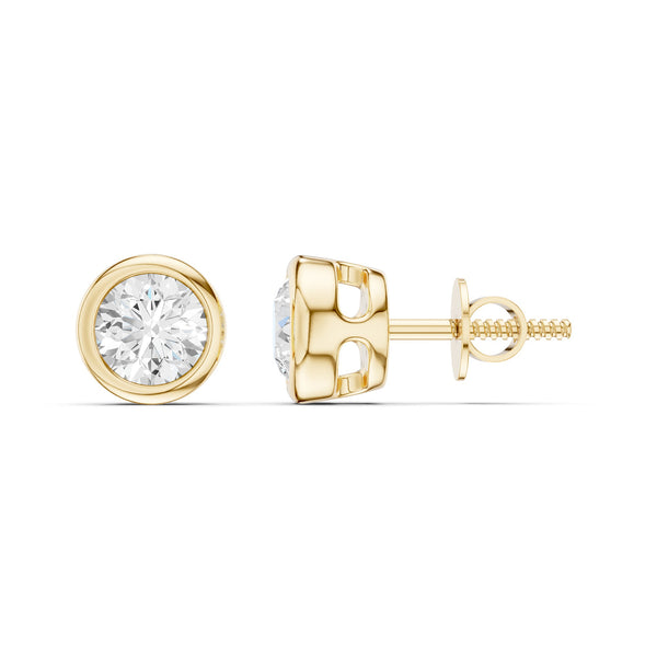 Faceted Bezel Round Studs