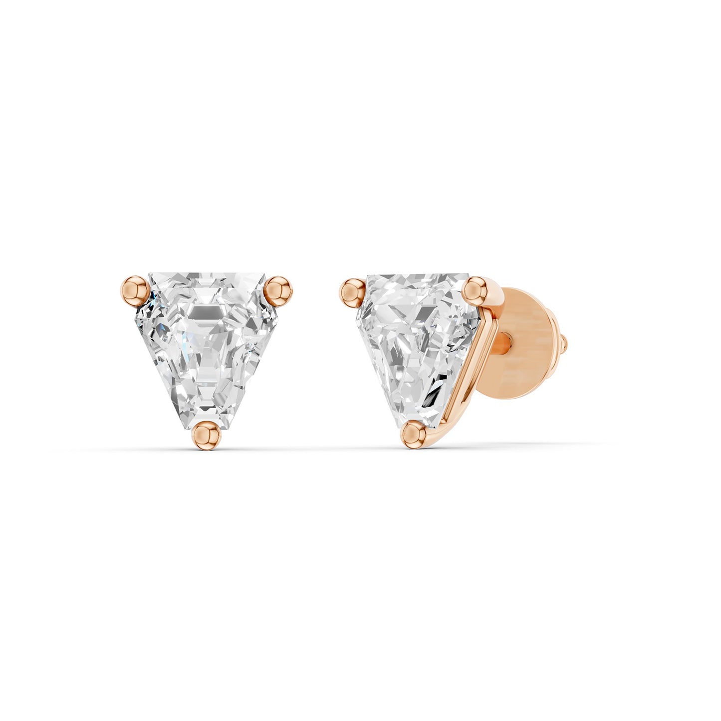 Trillion-Cut Solitaire Studs