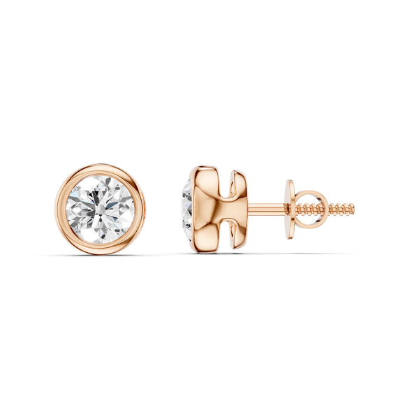 Faceted Open-H Bezel Round Studs