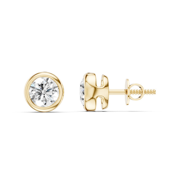 Faceted Open-H Bezel Round Studs
