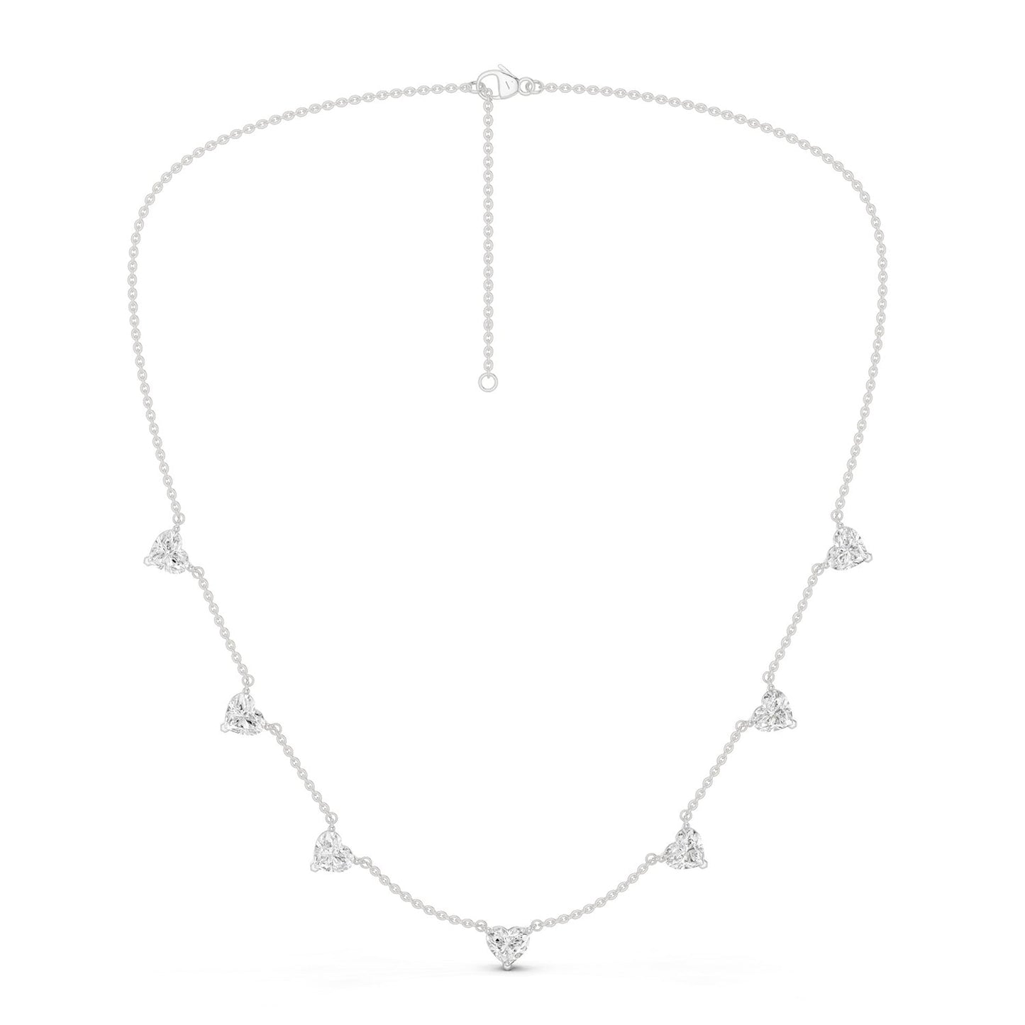 7-Heart Stationed Necklace