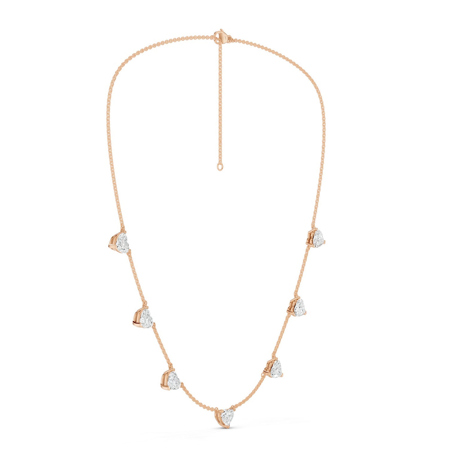 7-Heart Stationed Necklace