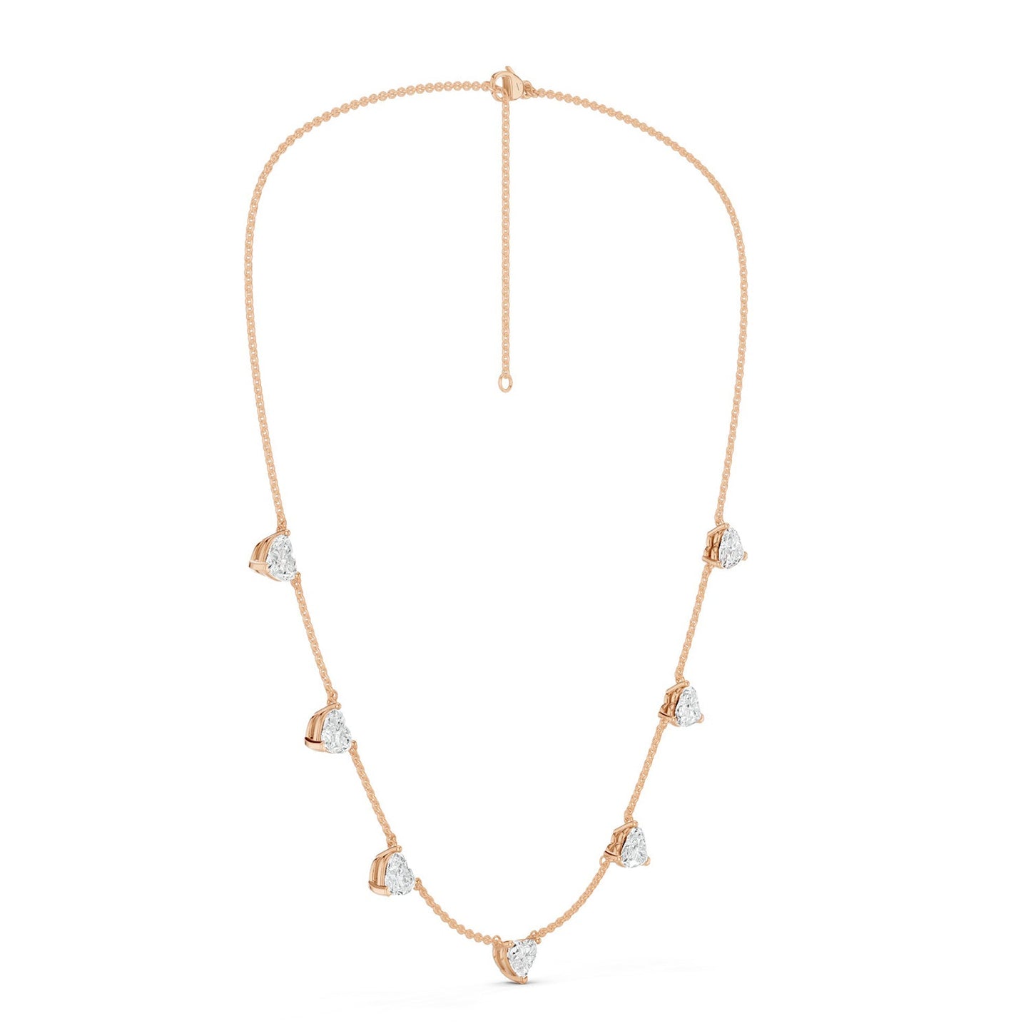 7-Heart Stationed Necklace