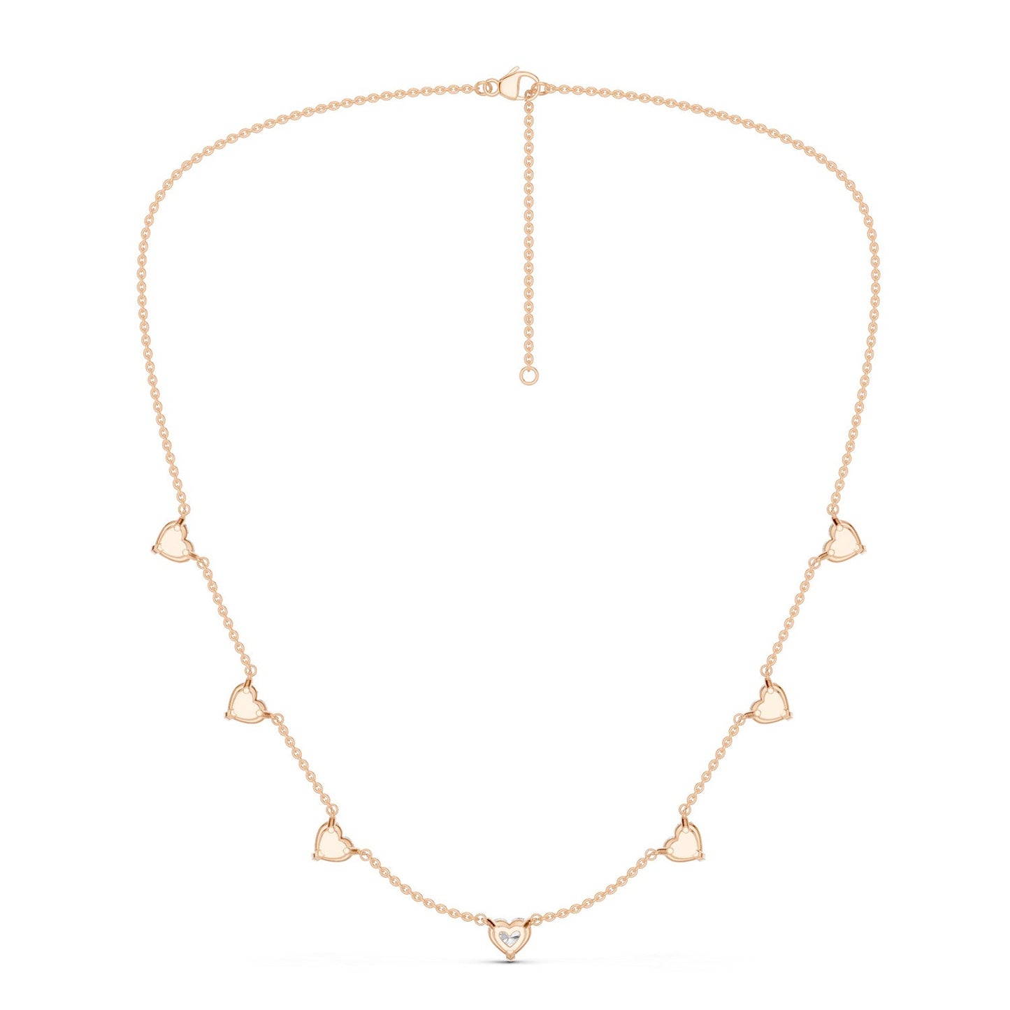 7-Heart Stationed Necklace