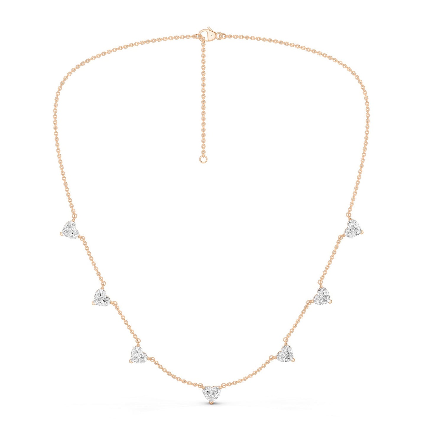 7-Heart Stationed Necklace