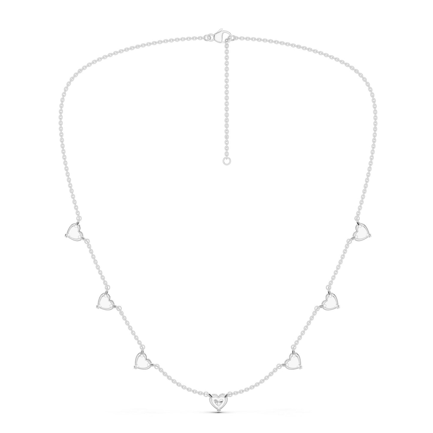 7-Heart Stationed Necklace