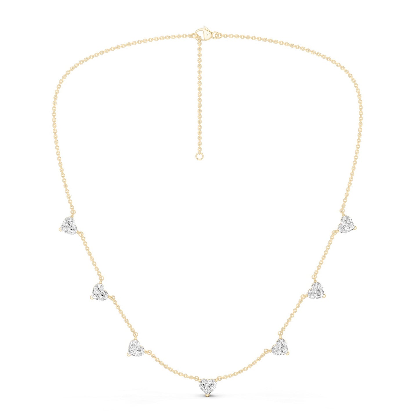 7-Heart Stationed Necklace