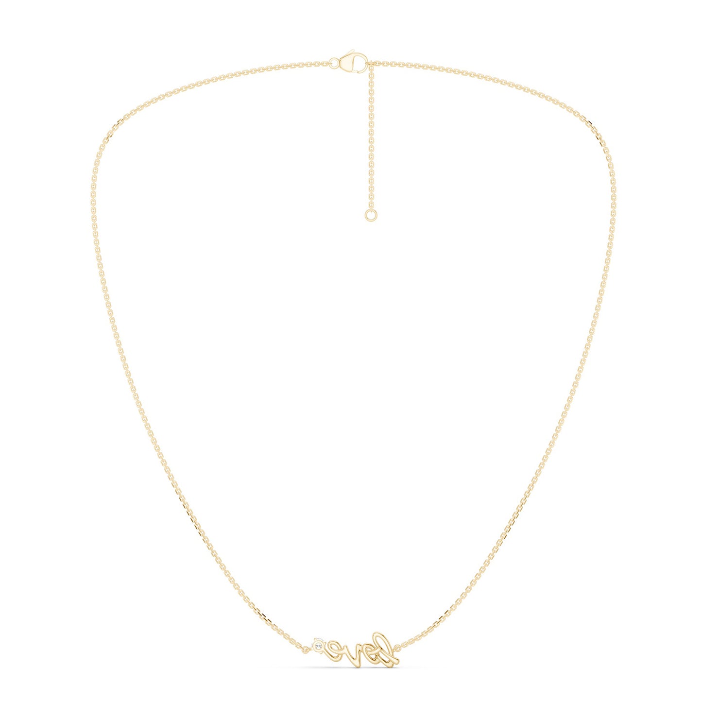 Love Script Pendant Necklace