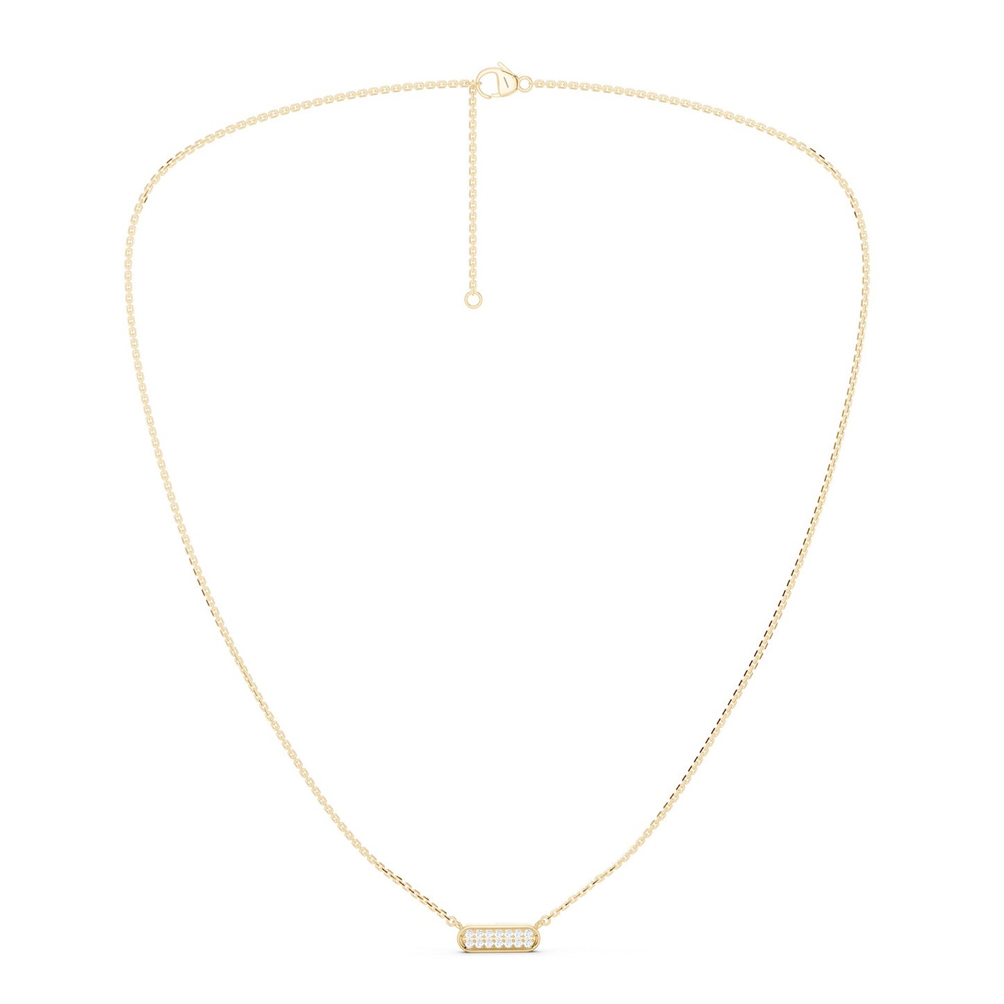 Curved Bar Pendant Necklace