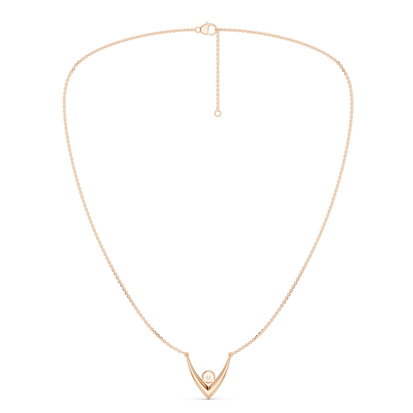 V Diamond Pendant Necklace
