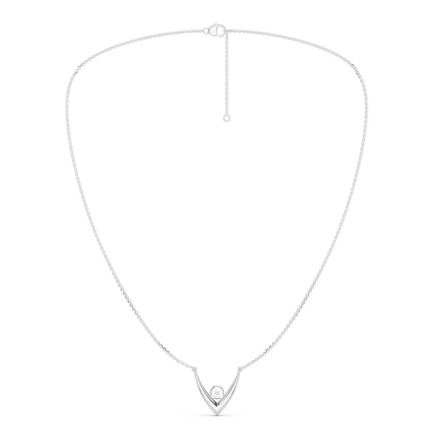 V Diamond Pendant Necklace