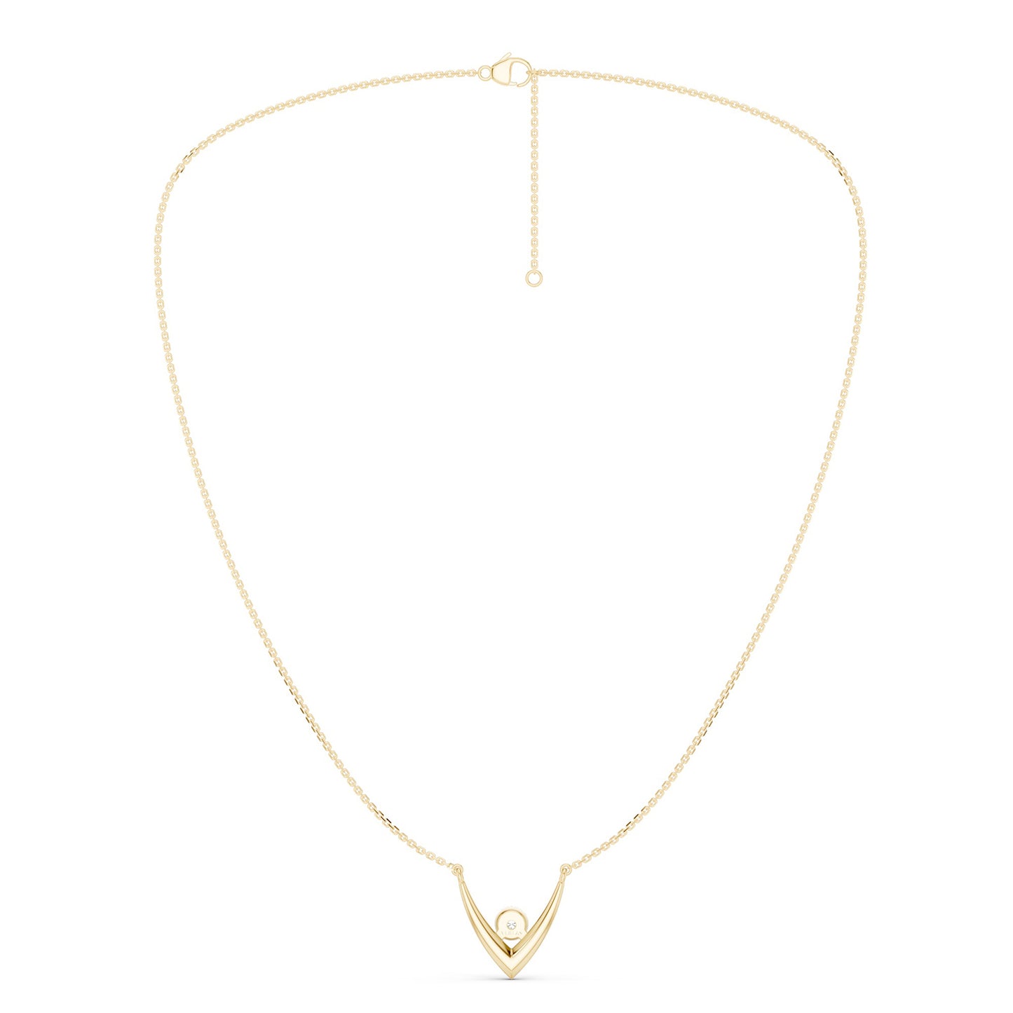 V Diamond Pendant Necklace
