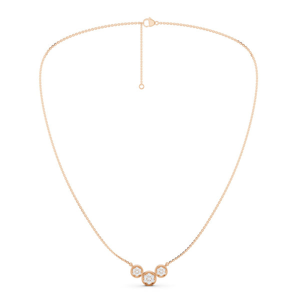 Radiant Trio Bezel Pendant Necklace