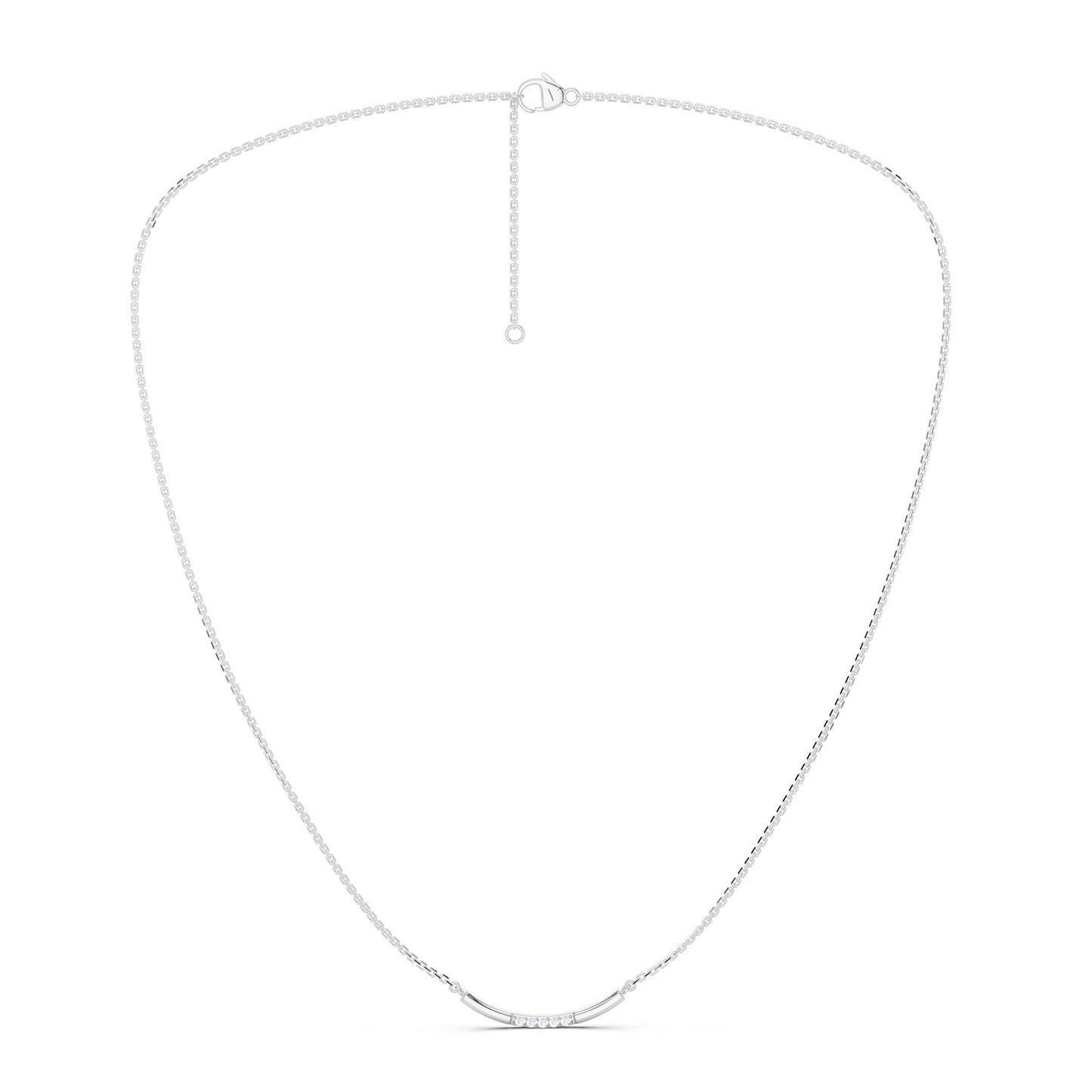 Arc Pave Bar Necklace