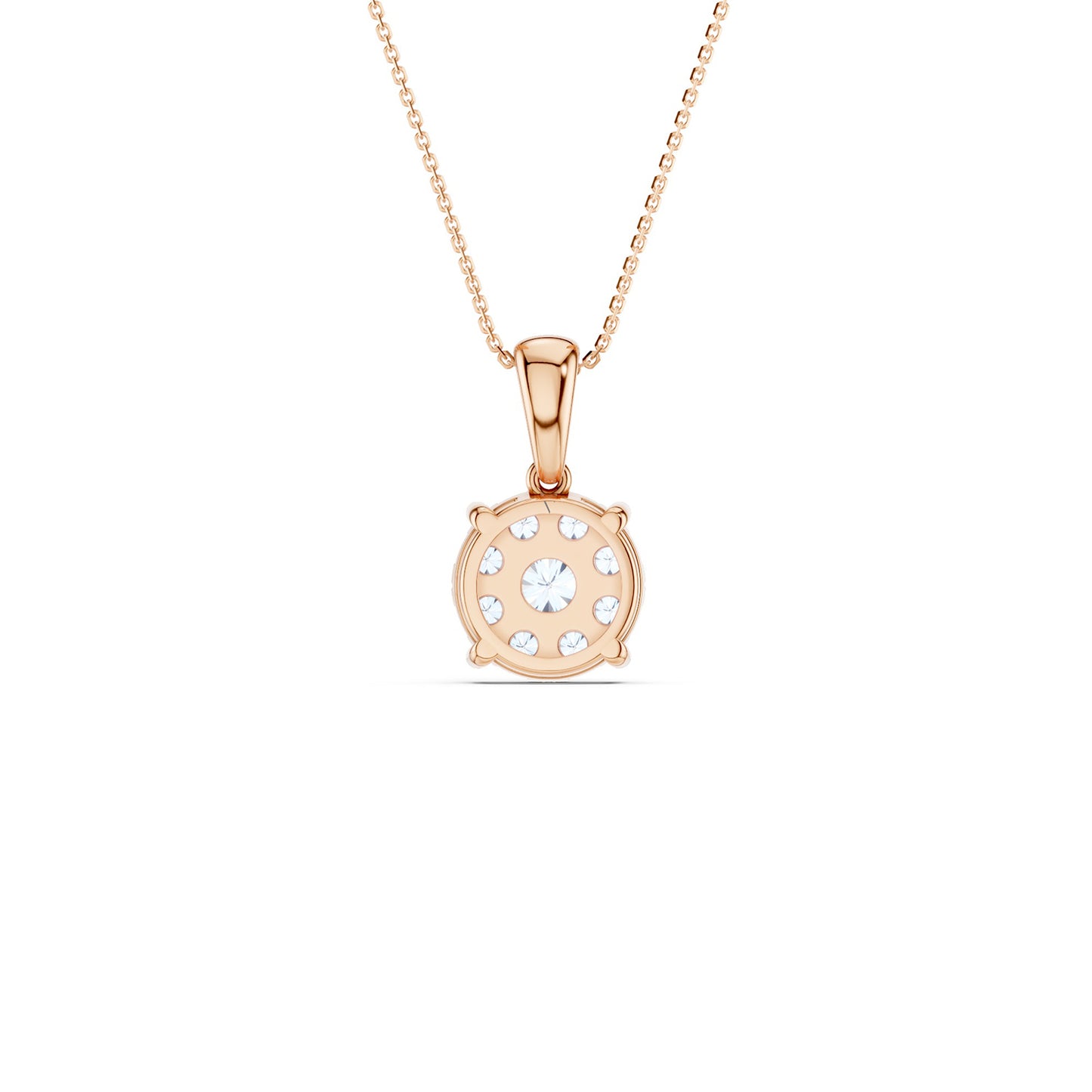 Round Cluster Double Prong Pendant