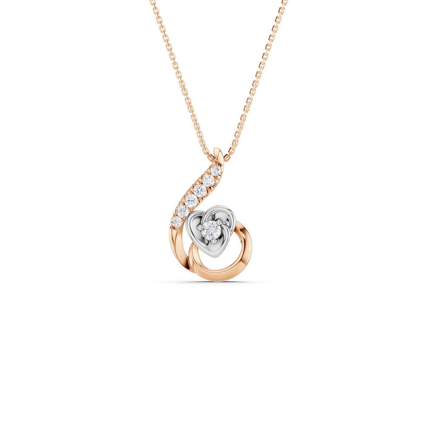 Dual-Tone Nestled Heart Pendant