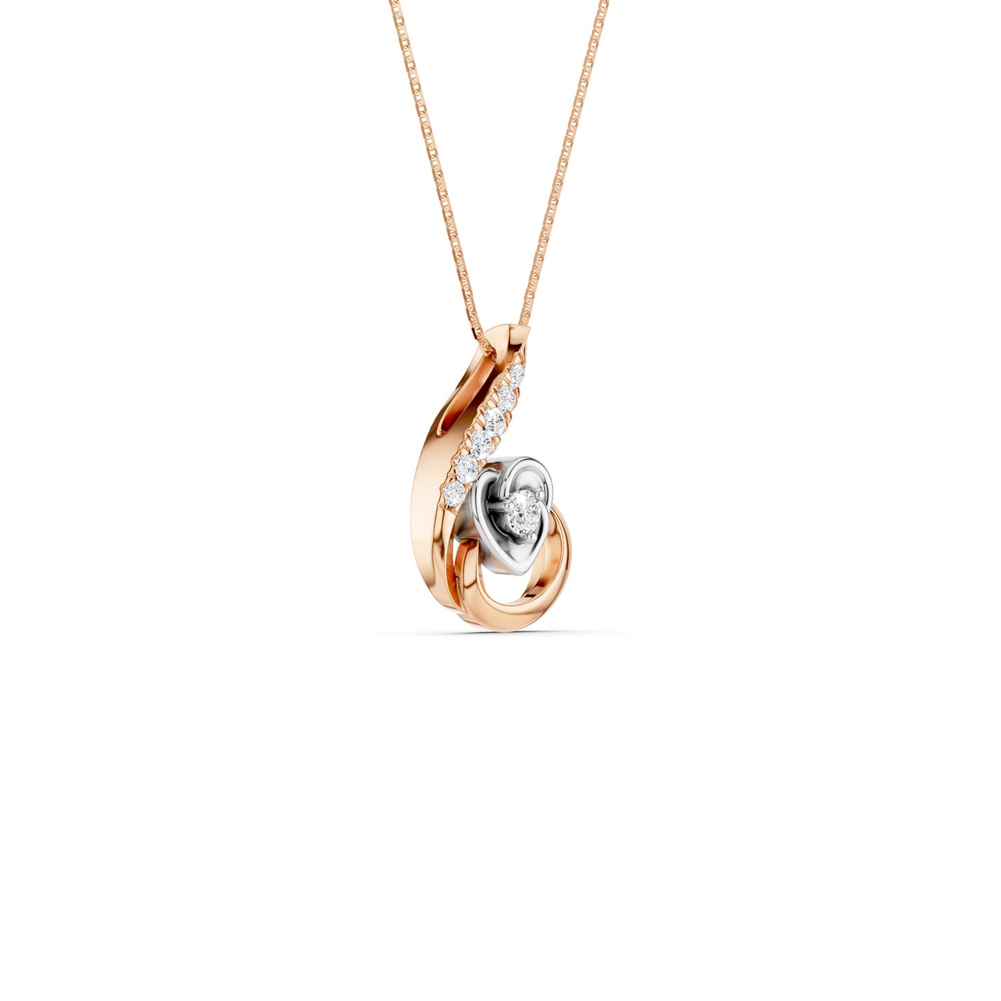 Dual-Tone Nestled Heart Pendant