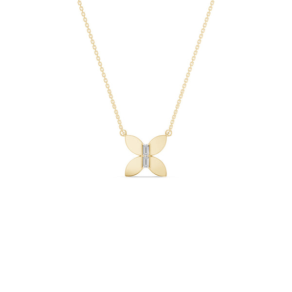 Butterfly Baguette Pendant Necklace