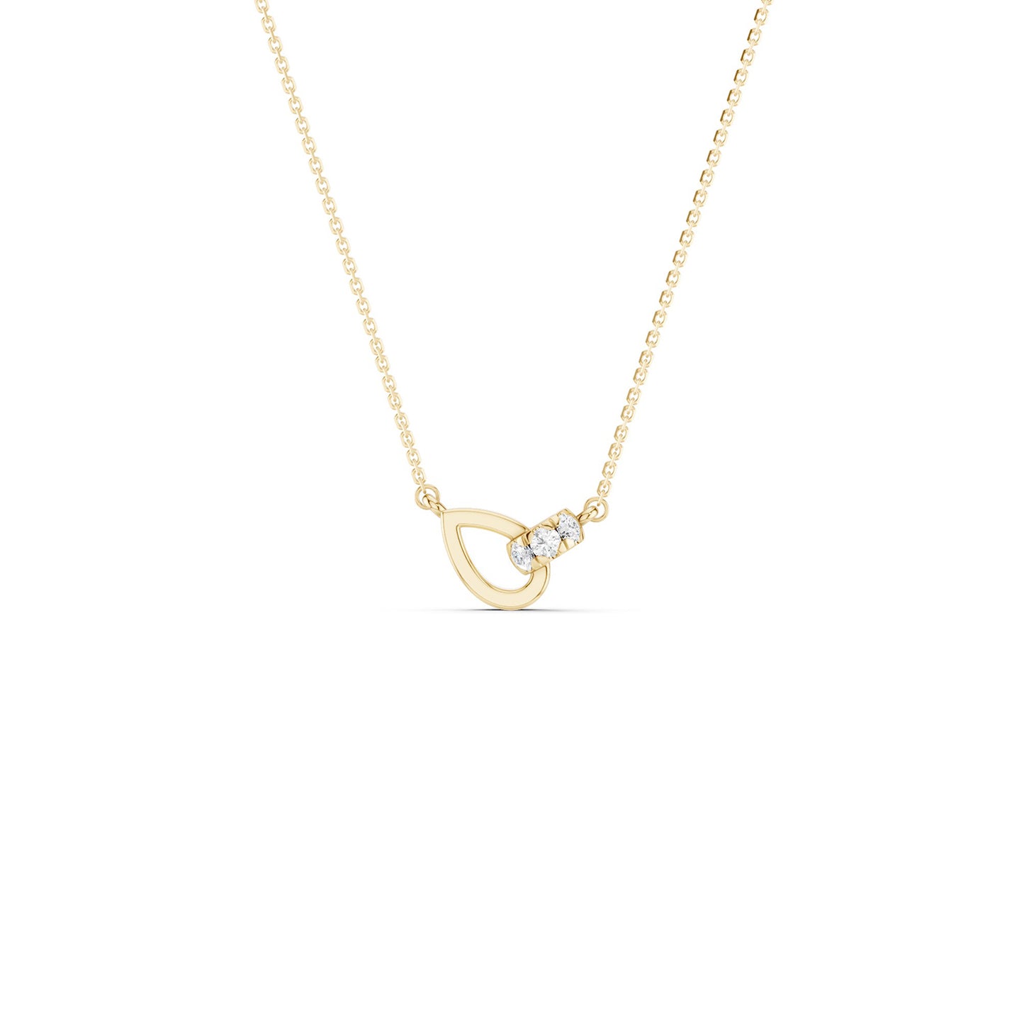 Interlocked Pear & Half Moon Necklace