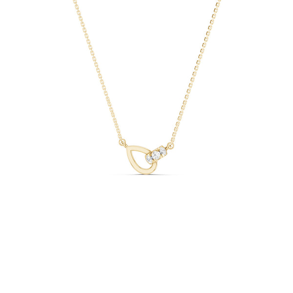 Interlocked Pear & Half Moon Necklace
