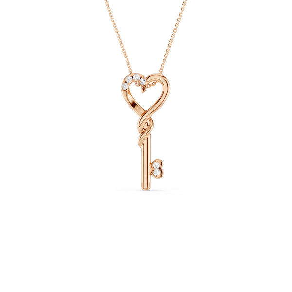 Twisted Heart Key Pendant