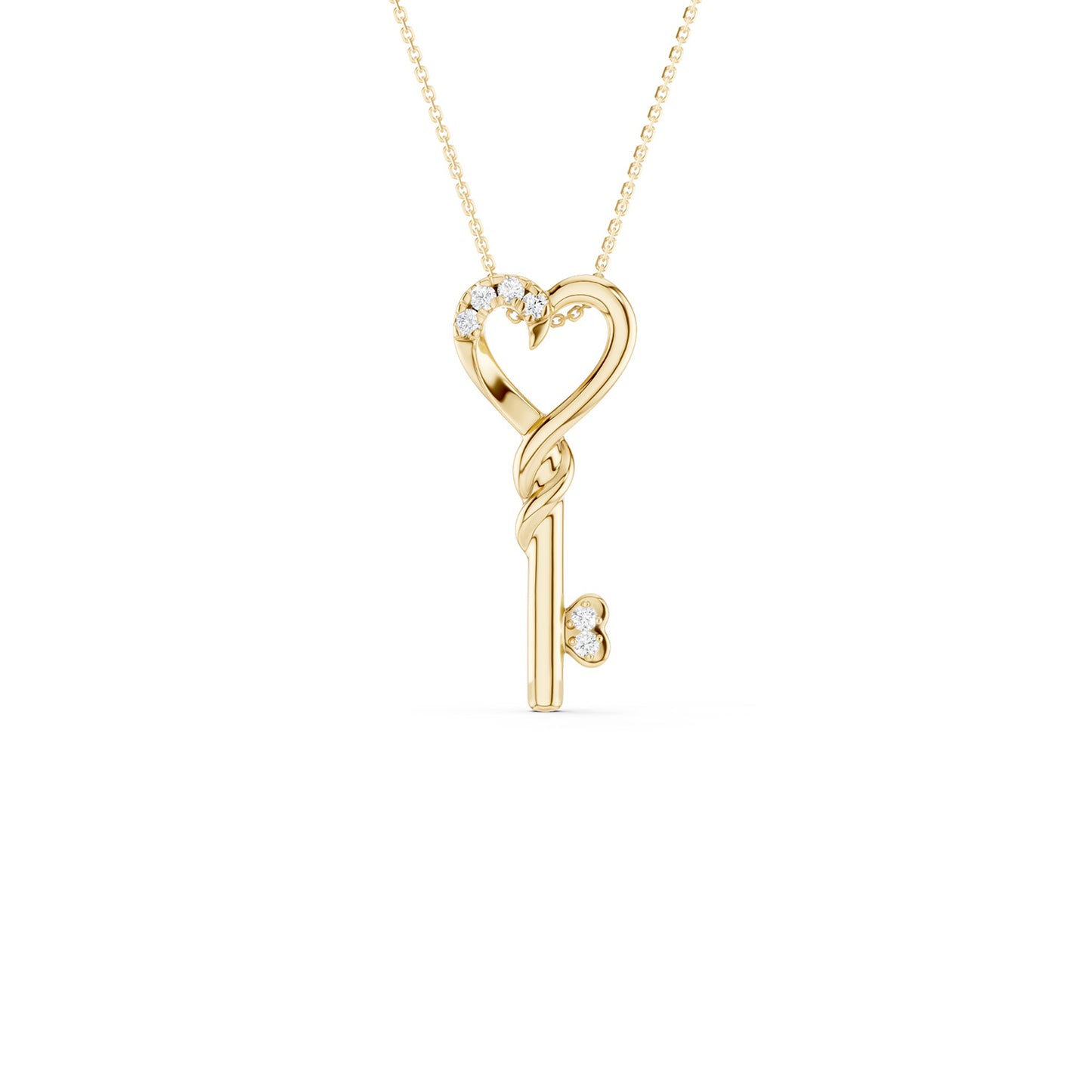Twisted Heart Key Pendant