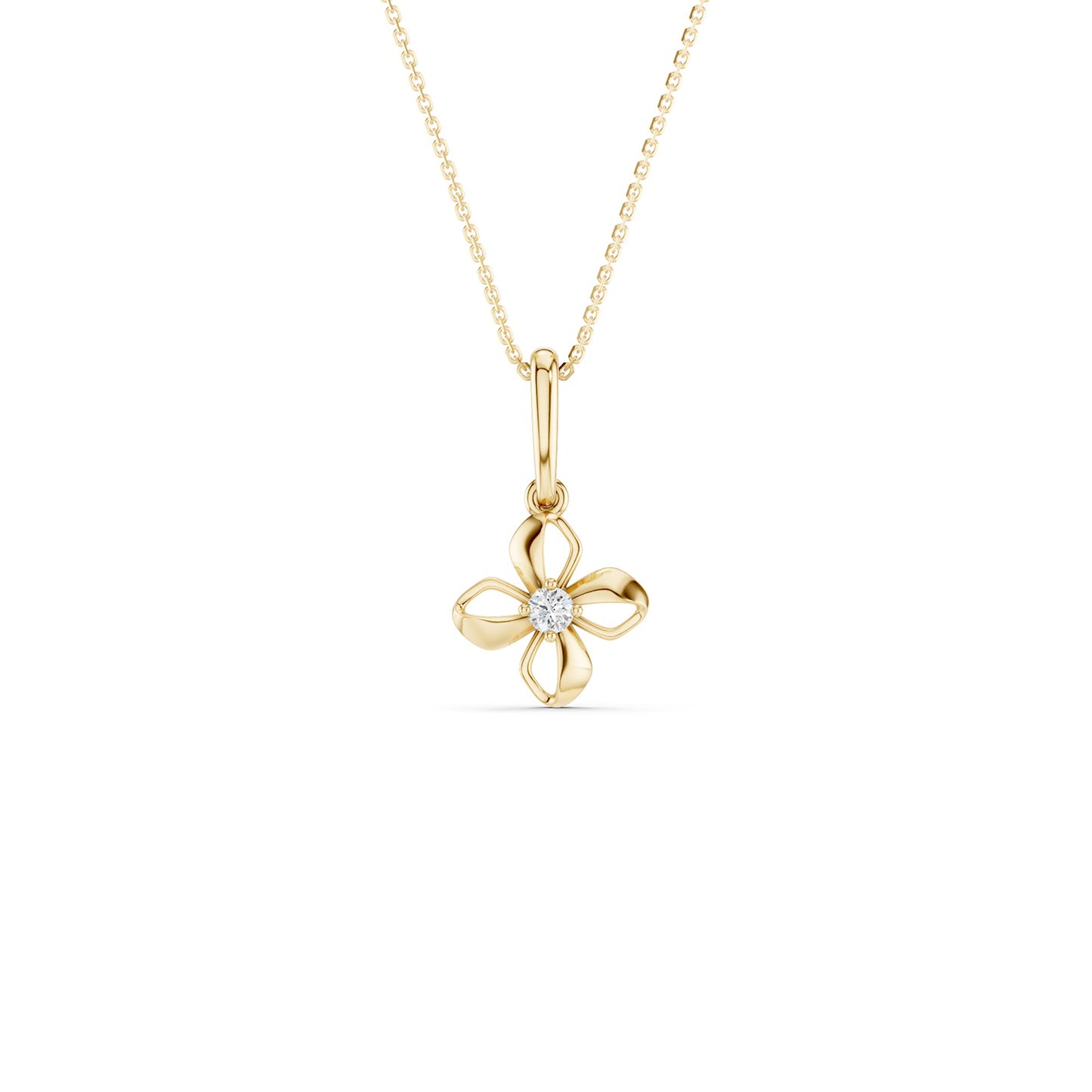 Sculpted 4-Petal Pendant