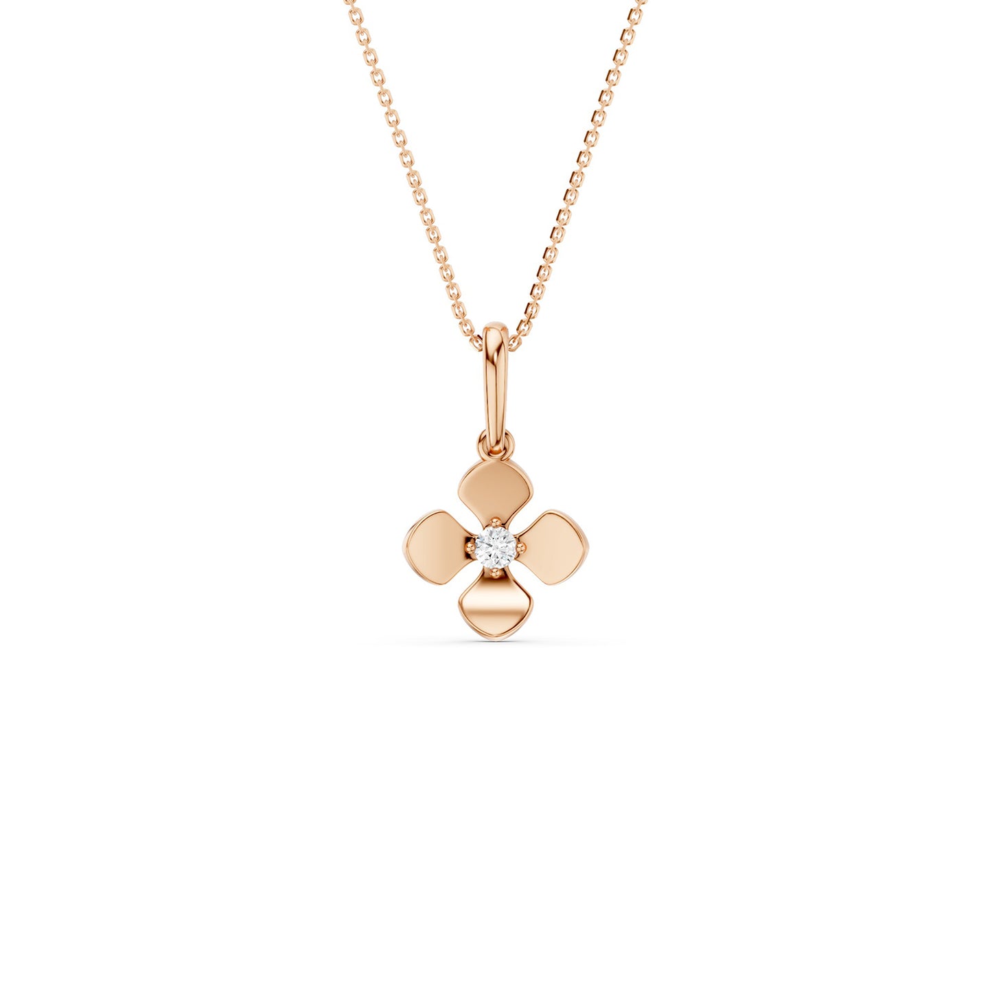 La Fleur4-Petal Solitaire Pendant