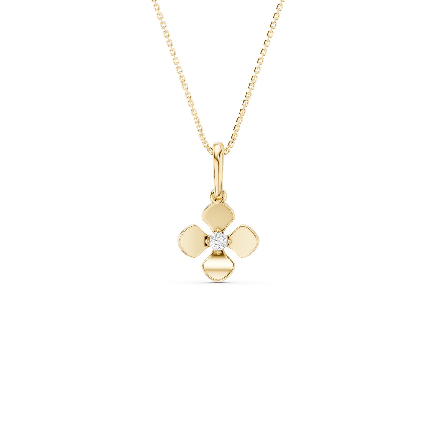 La Fleur 4-Petal Solitaire Pendant