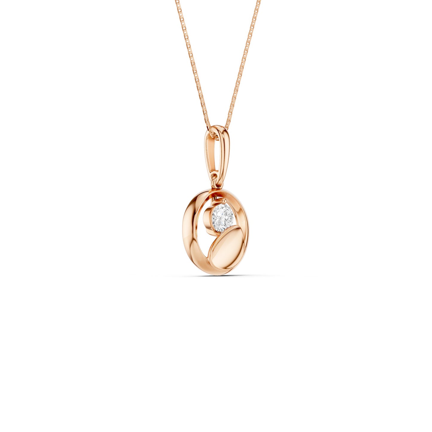 Open-Circle Leaf Pendant