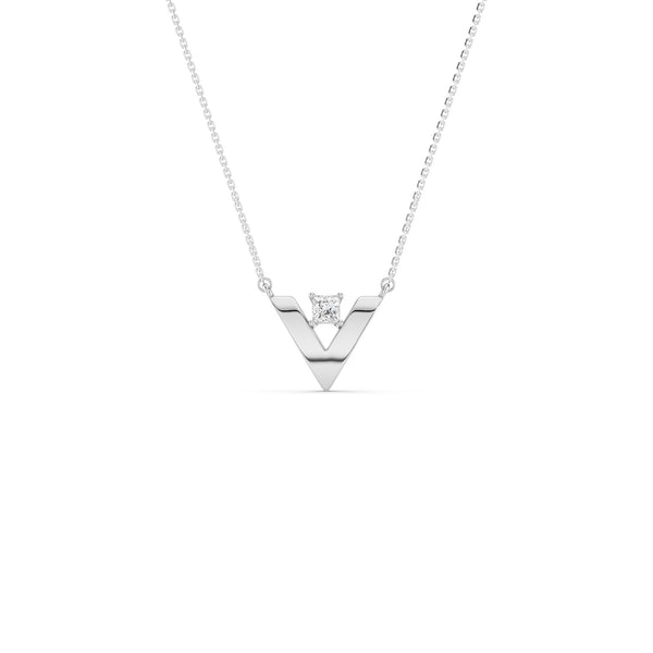 V-Shaped Round-Cut Necklace
