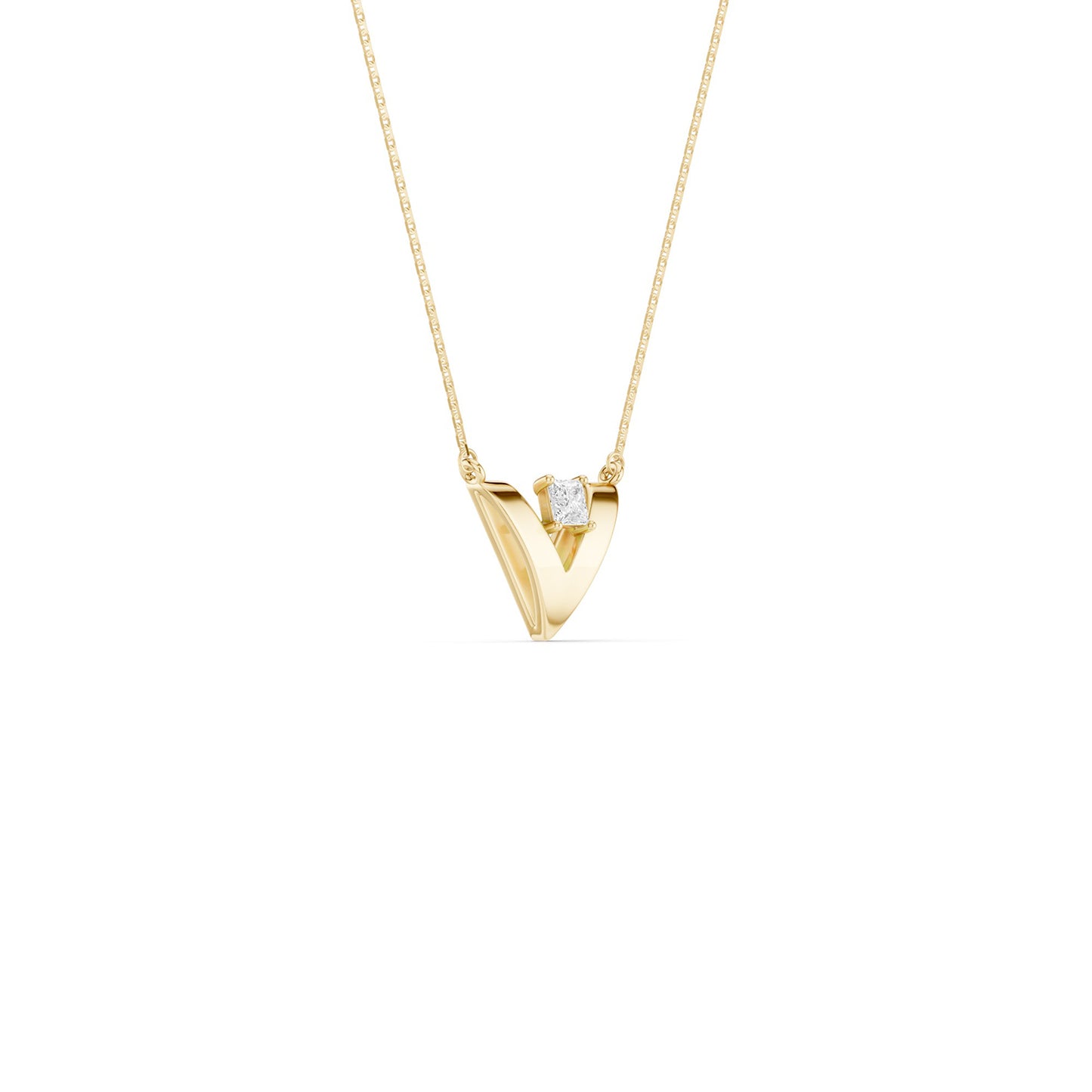 V-Shaped Round-Cut Necklace