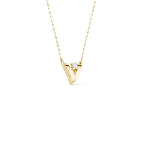 V-Shaped Round-Cut Necklace