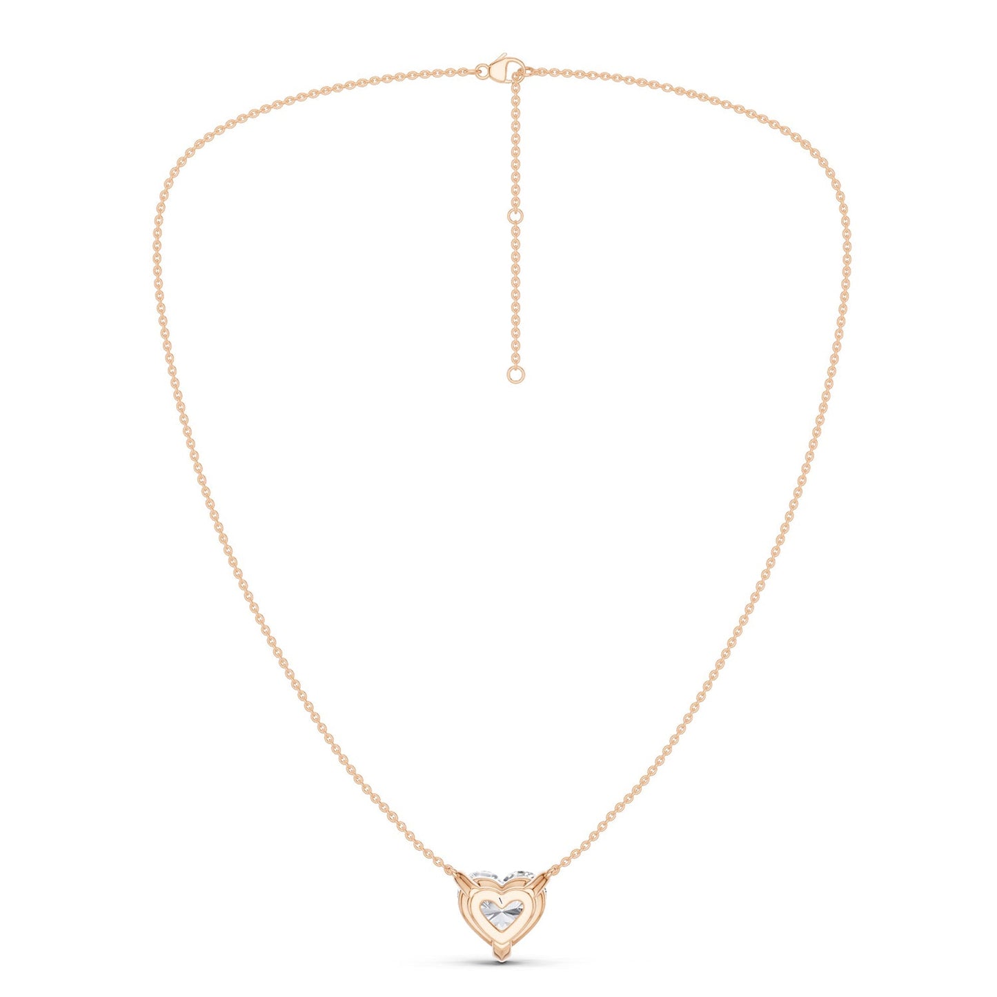 Solitaire Heart Pendant Necklace - Medium