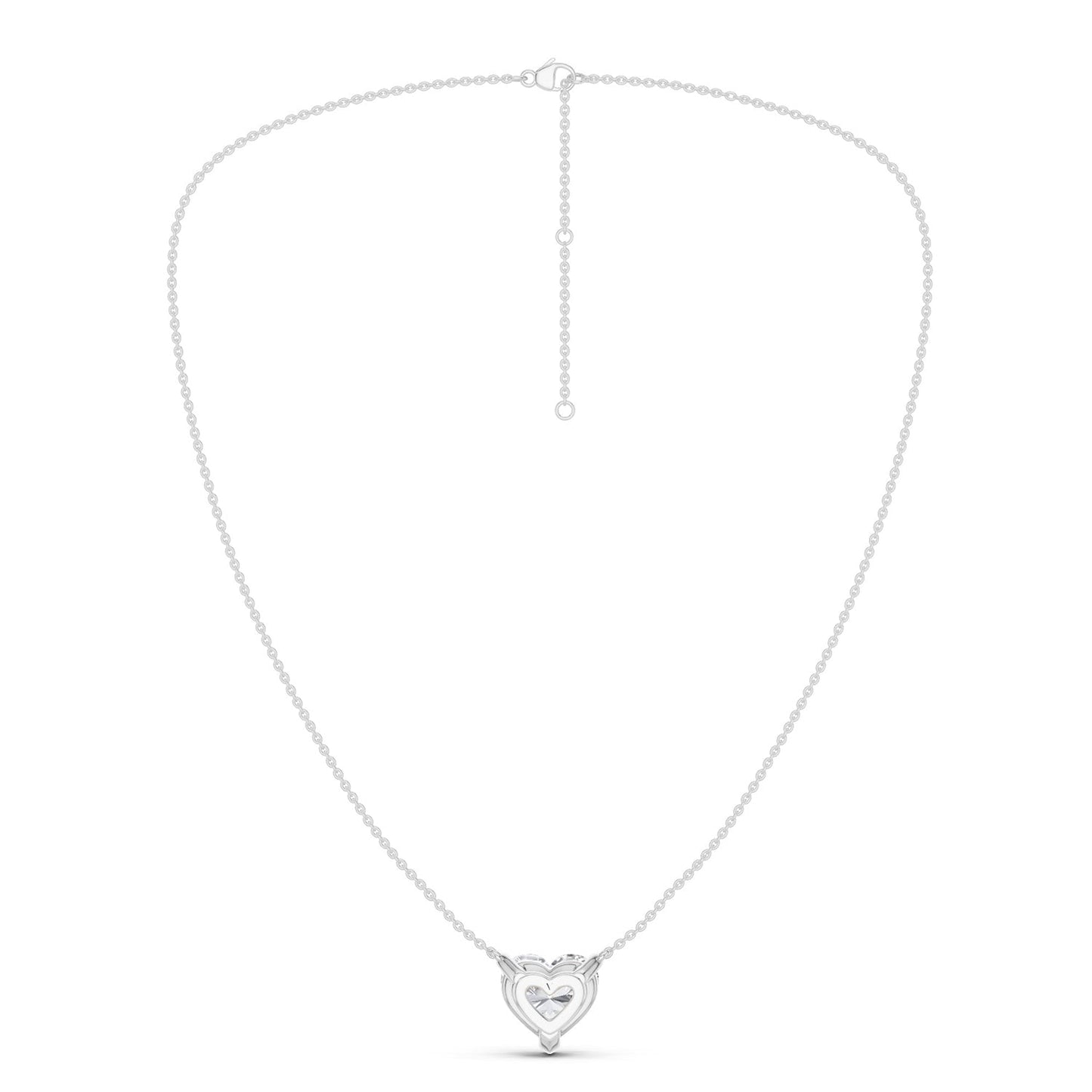 Solitaire Heart Pendant Necklace - Medium