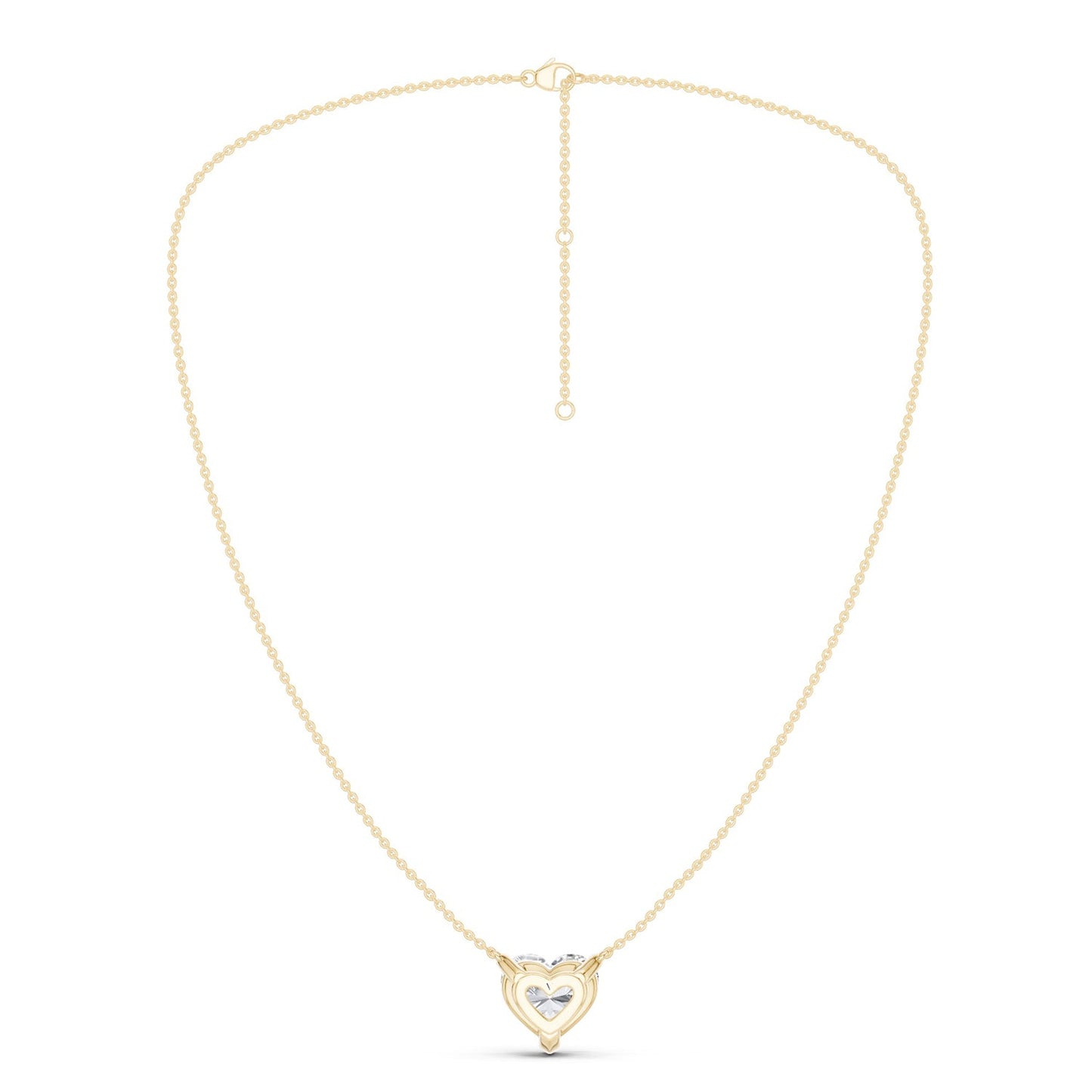 Solitaire Heart Pendant Necklace - Medium
