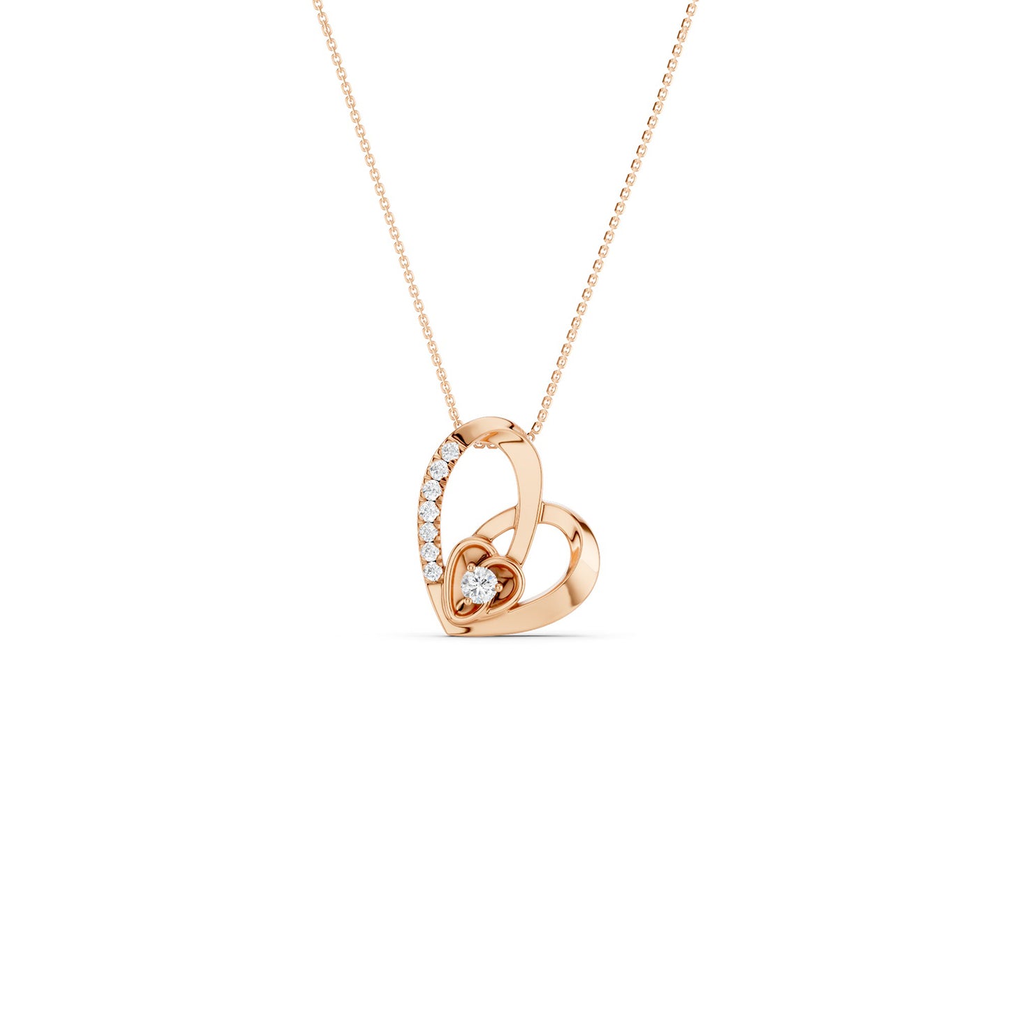 Intertwined Double Heart Pendant